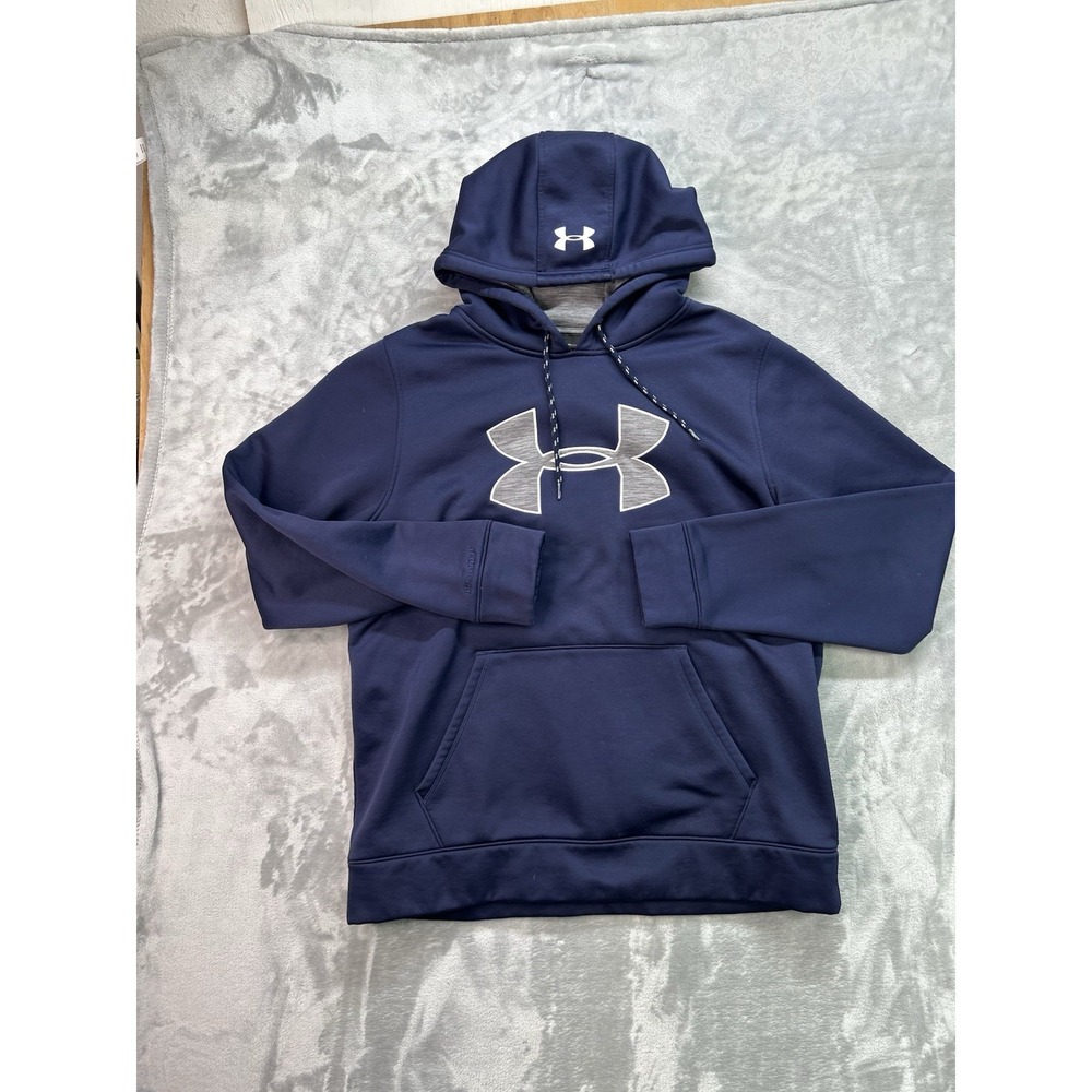 Under Armour Storm1 Men Fleece Hoodie Pullover Sweatshirt Large Blue Performance